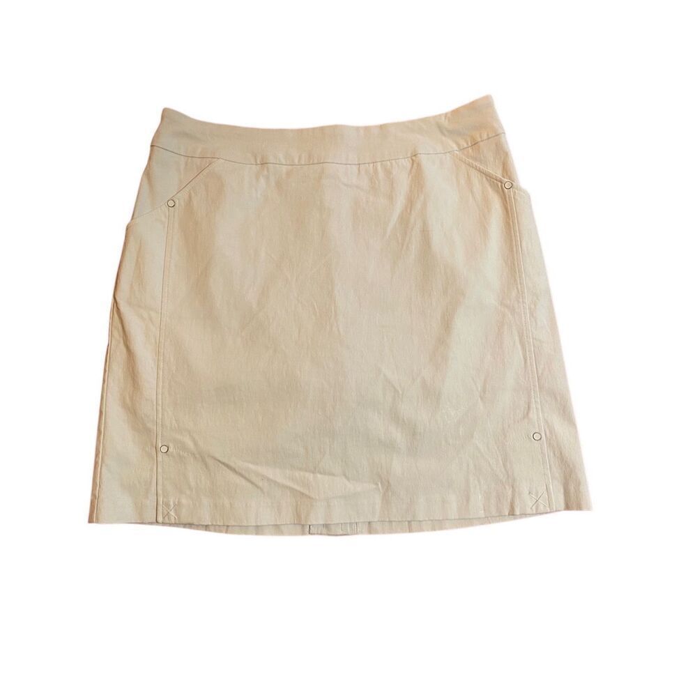 Coconut Row Palm Beach Elastic Waist White Skort With Pockets Size 8